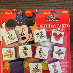 Disney Mickey Mouse Birthday Party Stamp Set - Red and Blue